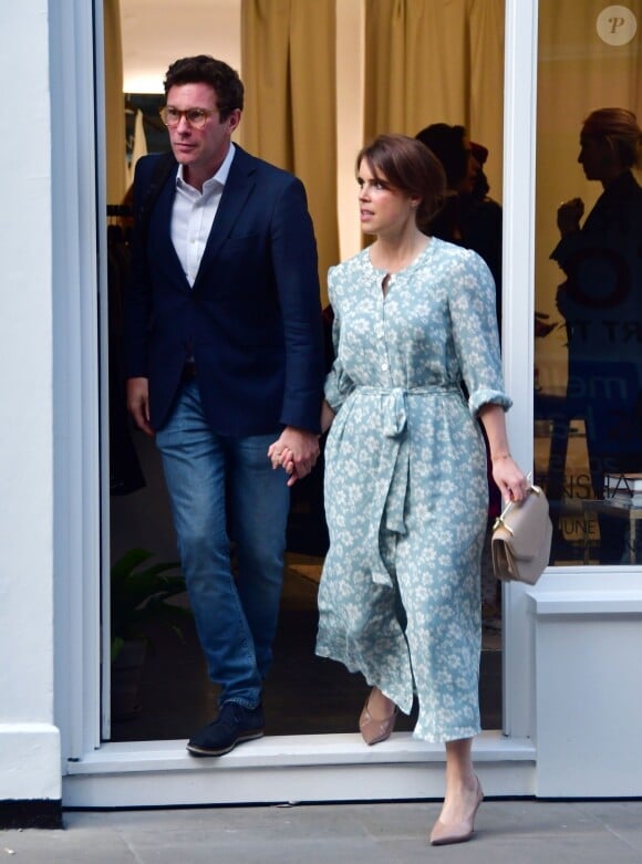 Exclusif - La princesse Eugenie d'York et son mari Jack Brooksbank vont faire du shopping chez la créatrice Misha Nonoo, amie de Meghan Markle, à Londres le 6 juin 2019