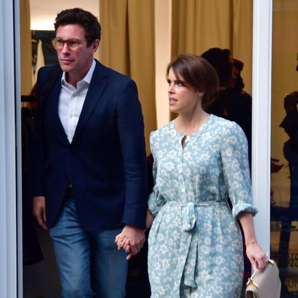 Exclusif - La princesse Eugenie d'York et son mari Jack Brooksbank vont faire du shopping chez la créatrice Misha Nonoo, amie de Meghan Markle, à Londres le 6 juin 2019