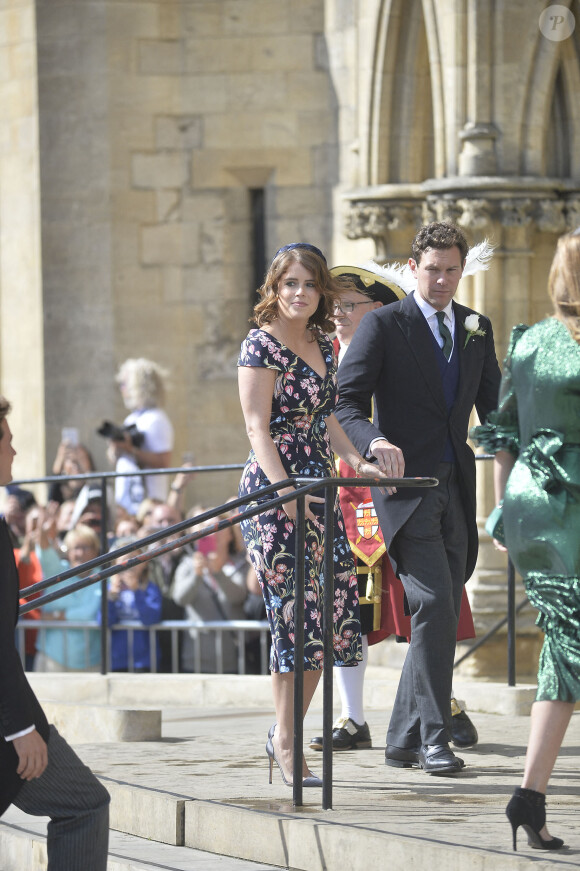 La princesse Eugenie d'York et son époux Jack Brooksbank au mariage d'Ellie Goulding et Casper Jopling le 31 août 2019 à York.