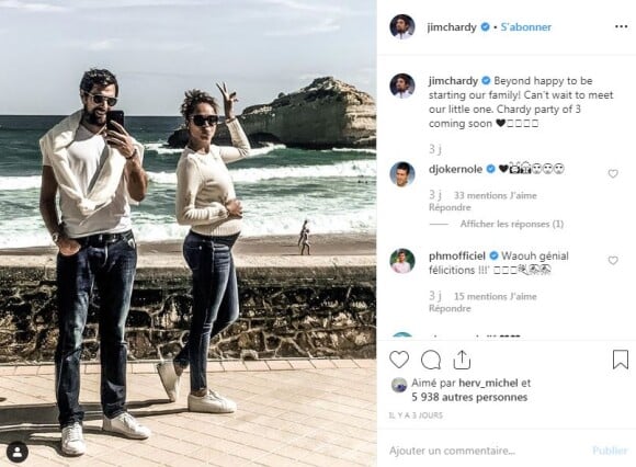 Jérémy Chardy annonce la grossesse de sa femme Susan sur Instagram le 12 septembre 2019.