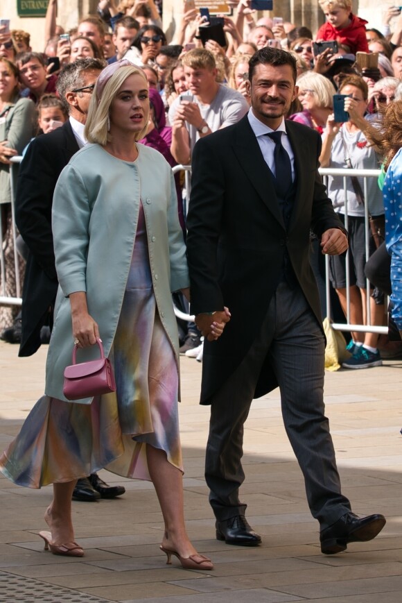 Katy Perry et son fiancé Orlando Bloom - Les invités arrivent au mariage de E. Goulding et C. Jopling en la cathédrale d'York, le 31 août 2019  Celebs seen at the wedding of E. Goulding and C. Jopling at York Minster Cathedral in York, England. 31st august 201931/08/2019 - York