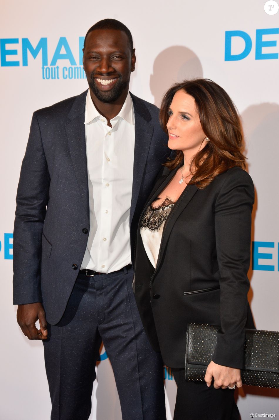 Omar Sy et sa femme Hélène - Avant première du film Demain ...