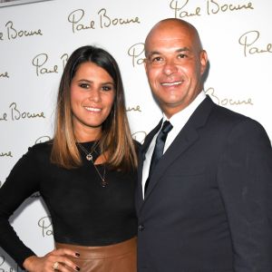 Exclusif - Karine Ferri et Jérôme Bocuse lors de la soirée d'inauguration de la brasserie Paul Bocuse dans l'hôtel du Louvre, dans le 1er arrondissement de Paris, France, le 12 septembre 2019. © Coadic Guirec/Bestimage