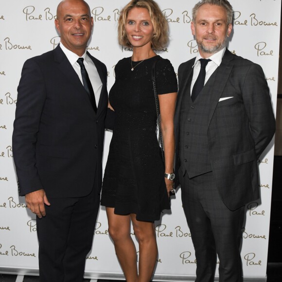 Exclusif - Jérôme Bocuse, Sylvie Tellier et Paul-Maurice Morel lors de la soirée d'inauguration de la brasserie Paul Bocuse dans l'hôtel du Louvre, dans le 1er arrondissement de Paris, France, le 12 septembre 2019. © Coadic Guirec/Bestimage