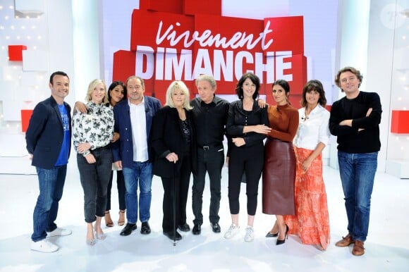 Fabin Olicart, Léa Drucker, Leïla Bekhti, Patrick Timsit, Mylène Demongeot, Michel Drucker, Zabou Breitman, Géraldine Nakache, Faustine Bollaert et Alex Vizorek - Enregistrement de l'émission "Vivement Dimanche prochain" au studio Gabriel à Paris, présentée par Michel Drucker et diffusée le 22 septembre 2019 sur France 2. Le 11 septembre 2019 © Guillaume Gaffiot / Bestimage