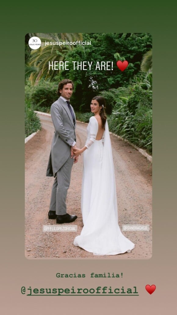 Feliciano Lopez et Sandra Gago lors de leur mariage le 20 septembre 2019 à Marbella, photographiés par un proche (source : Instagram).