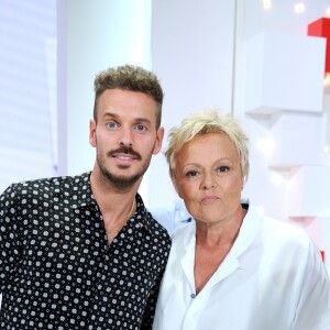 Exclusif - Matt Pokora et Muriel Robin - Enregistrement de l'émission "Vivement Dimanche" au studio Gabriel à Paris, France, le 21 août 2019 . Diffusion le 25/08/2019 sur France 2. © Guillaume Gaffiot/Bestimage