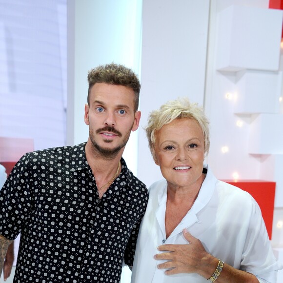 Exclusif - Matt Pokora et Muriel Robin - Enregistrement de l'émission "Vivement Dimanche" au studio Gabriel à Paris, France, le 21 août 2019 . Diffusion le 25/08/2019 sur France 2. © Guillaume Gaffiot/Bestimage