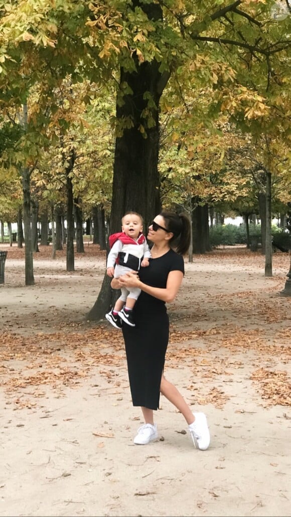 Eva Longoria et son fils Santiago sont à Paris pour la fashion week- 23 septembre 2019.