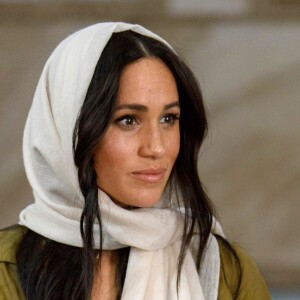 Meghan Markle, duchesse de Sussex, et le prince Harry ont visité la mosquée Auwal, la plus ancienne d'Afrique du Sud, dans le quartier de Bo-Kaap au Cap, le 24 septembre 2019 dans le cadre de leur visite officielle et de l'Heritage Day, un jour férié dans le pays.