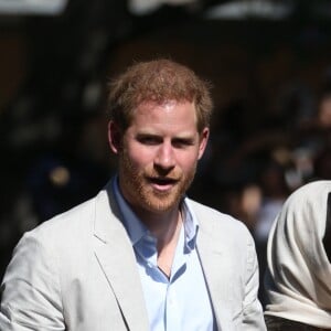 Meghan Markle, duchesse de Sussex, et le prince Harry ont visité la mosquée Auwal, la plus ancienne d'Afrique du Sud, dans le quartier de Bo-Kaap au Cap, le 24 septembre 2019 dans le cadre de leur visite officielle et de l'Heritage Day, un jour férié dans le pays.