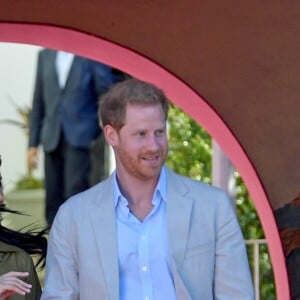 Meghan Markle, duchesse de Sussex, et le prince Harry en visite dans le quartier de Bo-Kaap au Cap, le 24 septembre 2019 dans le cadre de leur visite officielle et de l'Heritage Day, un jour férié dans le pays.