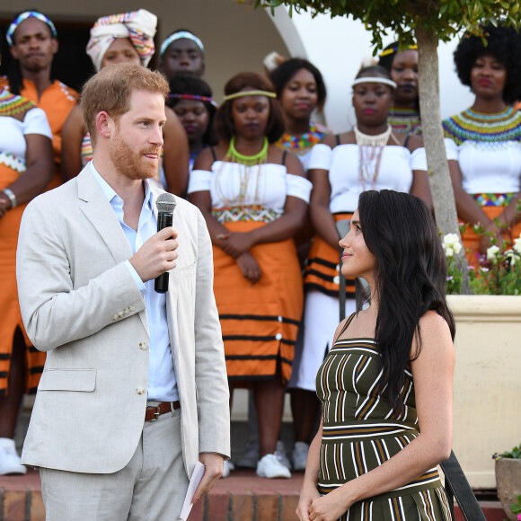 Le prince Harry, duc de Sussex, et Meghan Markle, duchesse de Sussex, se rendent à la résidence de l'ambassadeur à Cape Town, au 2 ème jour de leur visite en Afrique du Sud. Le 24 septembre 2019