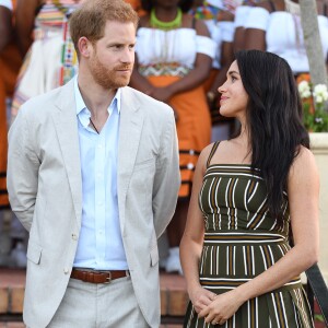 Le prince Harry, duc de Sussex, et Meghan Markle, duchesse de Sussex, se rendent à la résidence de l'ambassadeur à Cape Town, au 2 ème jour de leur visite en Afrique du Sud. Le 24 septembre 2019