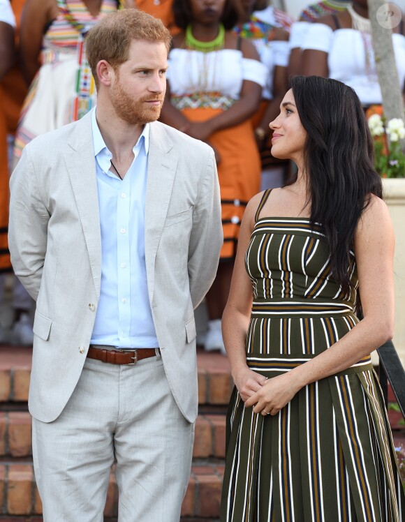 Le prince Harry, duc de Sussex, et Meghan Markle, duchesse de Sussex, se rendent à la résidence de l'ambassadeur à Cape Town, au 2 ème jour de leur visite en Afrique du Sud. Le 24 septembre 2019