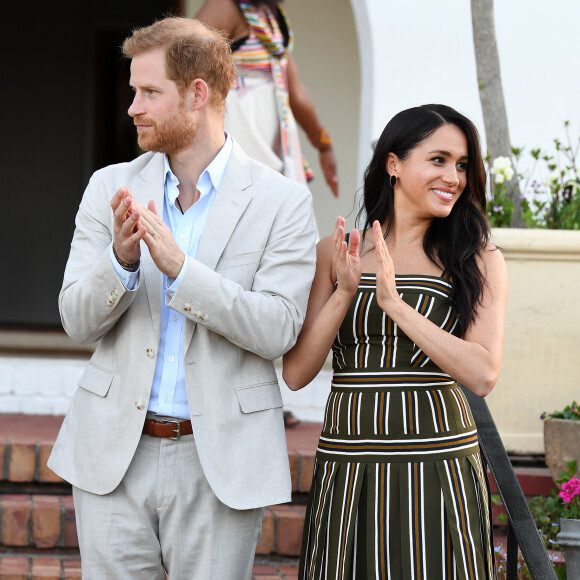 Le prince Harry, duc de Sussex, et Meghan Markle, duchesse de Sussex, se rendent à la résidence de l'ambassadeur à Cape Town, au 2 ème jour de leur visite en Afrique du Sud. Le 24 septembre 2019