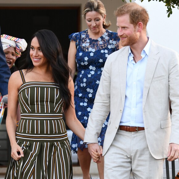 Le prince Harry, duc de Sussex, et Meghan Markle, duchesse de Sussex, se rendent à la résidence de l'ambassadeur à Cape Town, au 2 ème jour de leur visite en Afrique du Sud. Le 24 septembre 2019