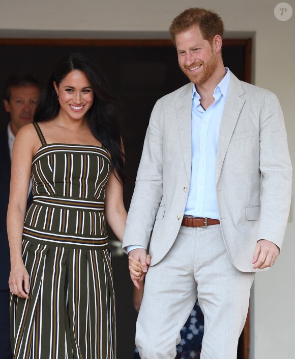 Le prince Harry, duc de Sussex, et Meghan Markle, duchesse de Sussex, se rendent à la résidence de l'ambassadeur à Cape Town, au 2 ème jour de leur visite en Afrique du Sud. Le 24 septembre 2019
