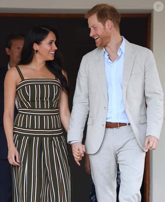 Le prince Harry, duc de Sussex, et Meghan Markle, duchesse de Sussex, se rendent à la résidence de l'ambassadeur à Cape Town, au 2 ème jour de leur visite en Afrique du Sud. Le 24 septembre 2019