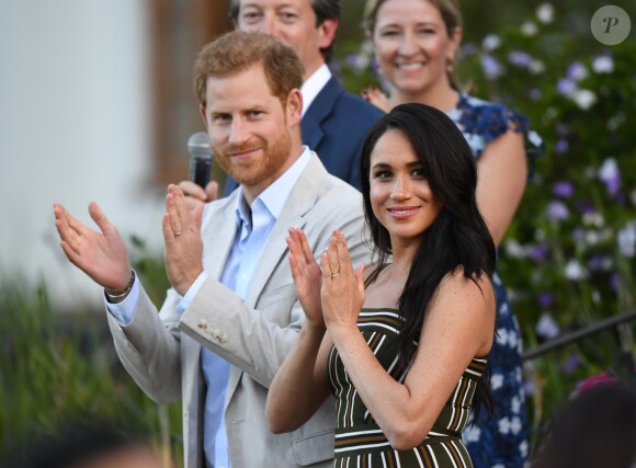 Le prince Harry, duc de Sussex, et Meghan Markle, duchesse de Sussex, se rendent à la résidence de l'ambassadeur à Cape Town, au 2 ème jour de leur visite en Afrique du Sud. Le 24 septembre 2019