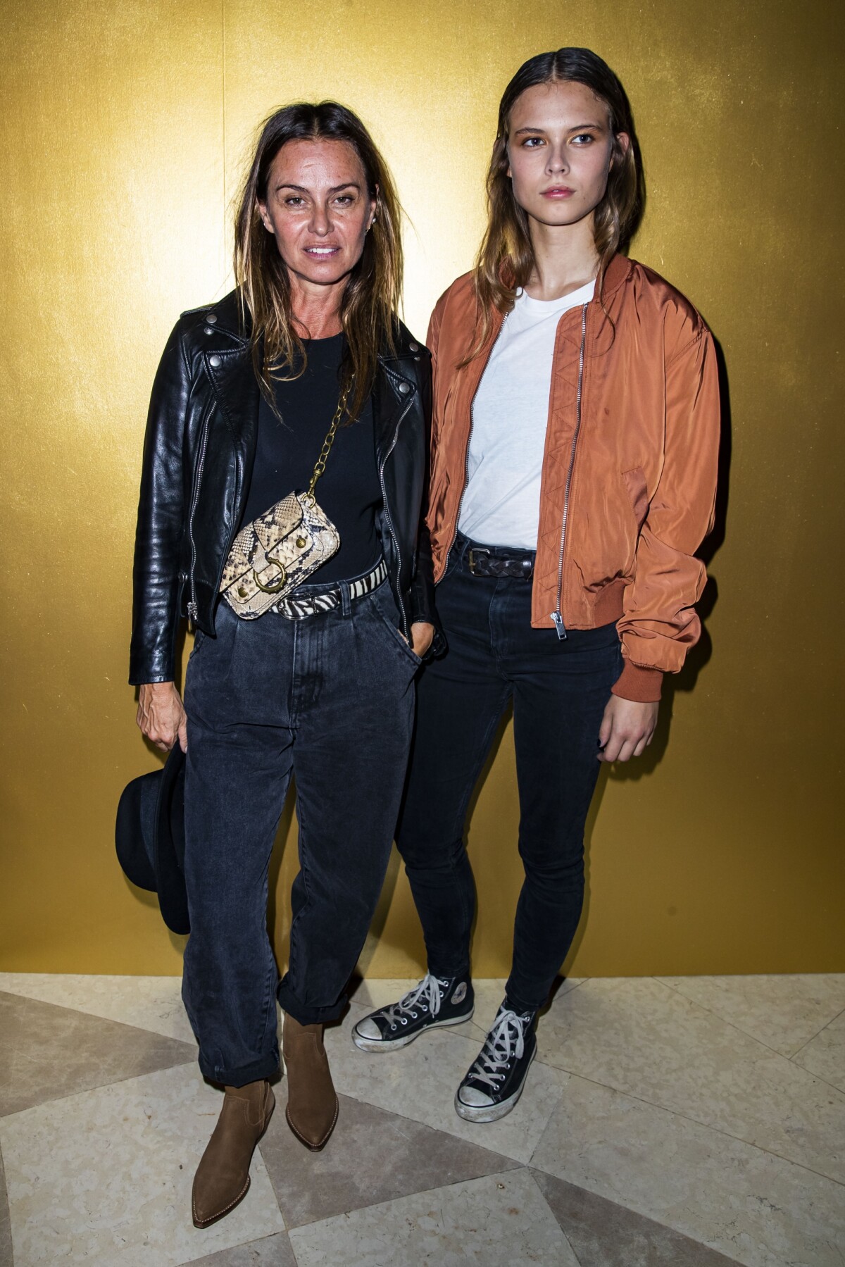 Photo : Agathe de La Fontaine et sa fille Zoé Petit au défilé Zadig &  Voltaire Collection Prêt-à-Porter Printemps/Eté 2020 lors de la Fashion  Week de Paris, France, le 25 septembre 2019. ©