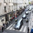 Convoi transportant le cercueil de l'ancien président français Jacques Chirac à Paris le 29 septembre 2019. Le convoi quitte son domicile rue de Tournon et arrive aux Invalides pour l'hommage populaire. La cour des Invalides est ouverte au public pour ceux qui souhaitent se recueillir. Le convoi est salué par les applaudissements de la foule.