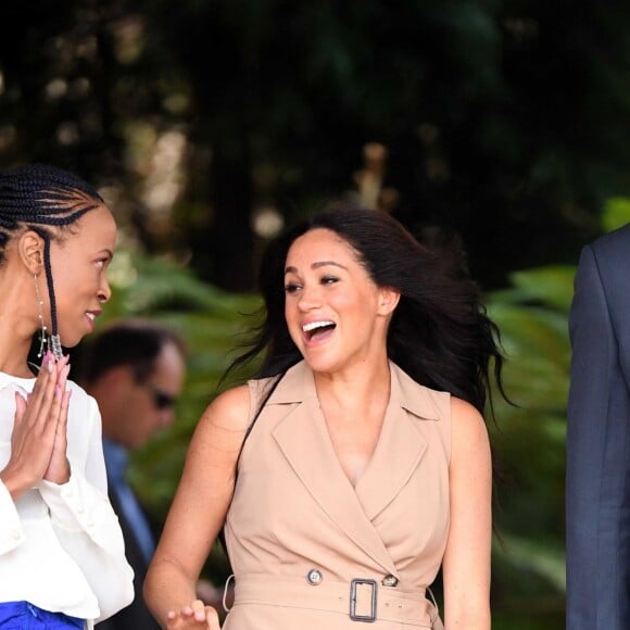 Meghan Markle, duchesse de Sussex, à l'Université de Johannesburg où elle participe à une table ronde avec l'Association des universités du Commonwealth, dont elle est la marraine à Johannesburg, Afrique du Sud, le 1er octobre 2019.