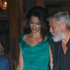 George Clooney et sa femme Amal Alamuddin Clooney à la sortie de la soirée caritative International Law benefit à The Frick Collection à New York, le 1er octobre 2019