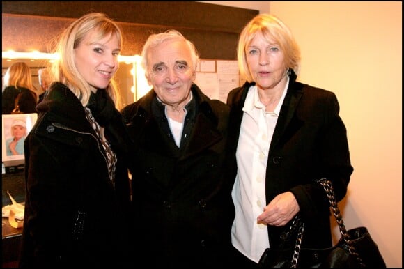 Charles Aznavour avec sa femme Ulla et sa fille Katia.