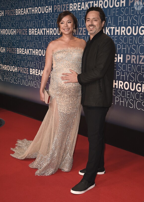 Sergey Brin et Nicole Shanahan lors de la 7e cérémonie du Breakthrough Prize au NASA Ames Research Center, à Mountain View, le 4 novembre 2018.