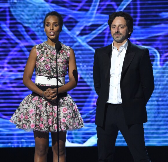 Kerry Washington et Sergey Brin à la 6ème cérémonie Breakthrough Prize au NASA Ames Research Center à Mountain View, le 3 décembre 2017.