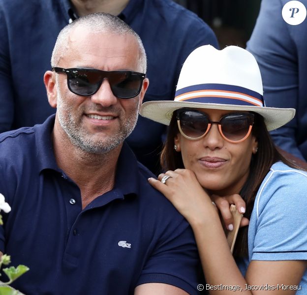 Amel Bent et son mari Patrick à Roland-Garros en juin 2018. © Jacovides-Moreau/Bestimage