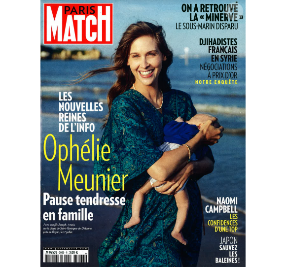Ophélie Meunier en couverture du magazine "Paris Match", en kiosques jeudi 25 juillet 2019.
