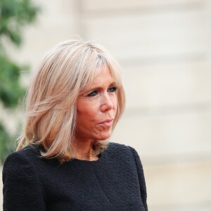 La première dame Brigitte Macron - Le président de la République française reçoit les chefs d'Etat et de Gouvernement étrangers ayant fait le déplacement en France pour rendre hommage au Président Jacques Chirac au Palais de l'Elysée Paris, France, le 30 septembre 2019. © Cyril Moreau/Bestimage