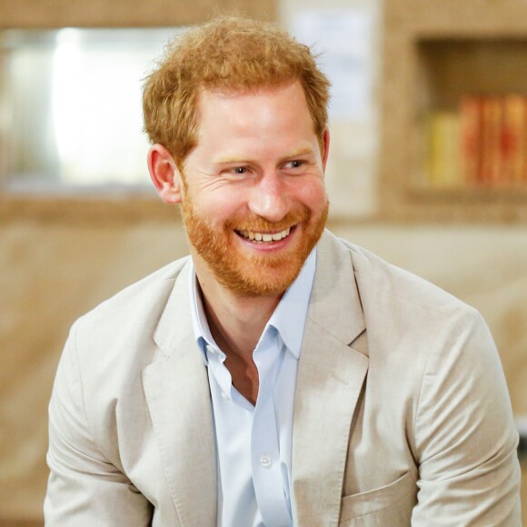 Le prince Harry à la mosquée Auwa dans le quartier de Bo Kaap dit "Cape Malay" au Cap, Afrique du Sud, le 24 septembre 2019.