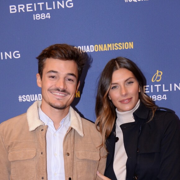 Camille Cerf (Miss France 2015) et son compagnon Cyrille lors de la soirée de réouverture de la boutique "Breitling", située rue de la Paix. Paris, le 3 octobre 2019. © Rachid Bellak/Bestimage