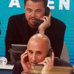 Leonardo DiCaprio et Matt Lauer en septembre 2017 lors d'un téléthon organisé à New York au bénéfice des victimes de la tempête Harvey.