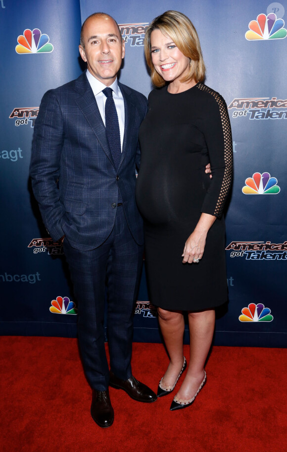 Matt Lauer et Savannah Guthrie lors d'une soirée pour l'émission "America's Got Talent" Saison 9 à New York, le 30 juillet 2014.