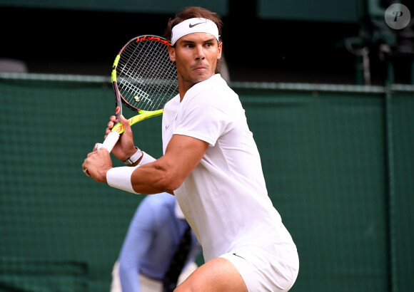 Demi-finale du tournoi de Wimbledon - Rafael Nadal vs Roger Federer (7-6,1-6,6-3,6-4) à Londres, le 12 juillet 2019.