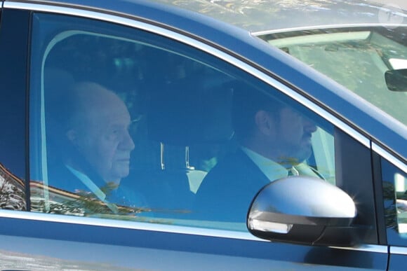 Le roi Juan Carlos arrive au mariage de Rafael Nadal et Xisca Perello à Majorque le 19 octobre 2019.
