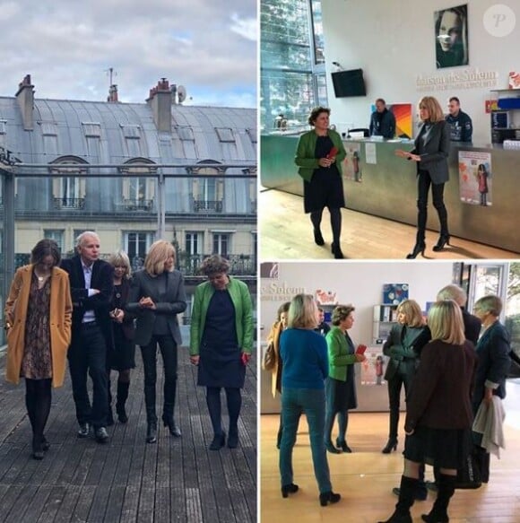 Brigitte Macron s'est rendue à la Maison de Solenn, à l'hôpital Cochin (Paris) le 21 octobre 2019.