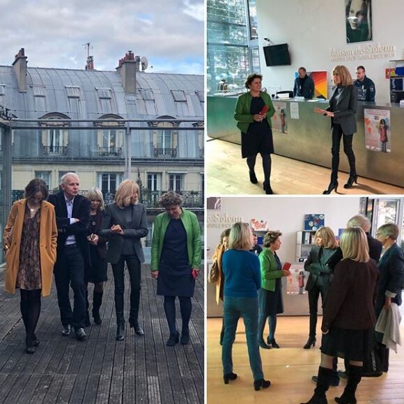 Brigitte Macron s'est rendue à la Maison de Solenn, à l'hôpital Cochin (Paris) le 21 octobre 2019.