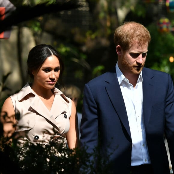 Le prince Harry, duc de Sussex, et Meghan Markle, duchesse de Sussex, se rendent à la réception des industries créatives et des entreprises à Johannesburg, le 2 octobre 2019.