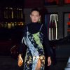 Exclusif - Gigi Hadid porte une robe à fleurs sur un top noir à manches longues alors qu'elle se rend à un dîner à New York, le 18 octobre 2019.