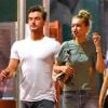 Séparation - Gigi Hadid se sépare de Tyler Cameron - Exclusif - Gigi Hadid et son supposé nouveau compagnon Tyler Cameron sont allés dîner dans le restaurant de J. Theroux, Le Turtle à New York, le 14 août 2019.