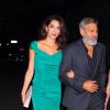 George Clooney et sa femme Amal Alamuddin Clooney arrivent à la soirée caritative International Law benefit à The Frick Collection à New York, le 1er octobre 2019