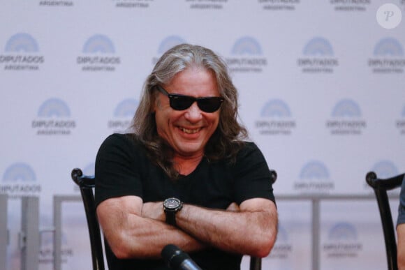 Bruce Dickinson d'Iron Maiden le 11 octobre 2019à Buenos Aires en Argentine lors d'un hommage rendu au groupe par le Congrès argentin.