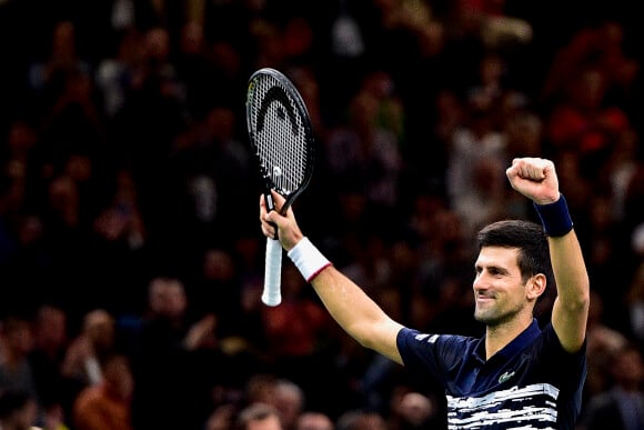 Finale du tournoi Rolex Paris Masters 2019 "Novak Djokovic - Denis Shapovalov (6/3 - 6/4)". Paris, le 3 novembre 2019.