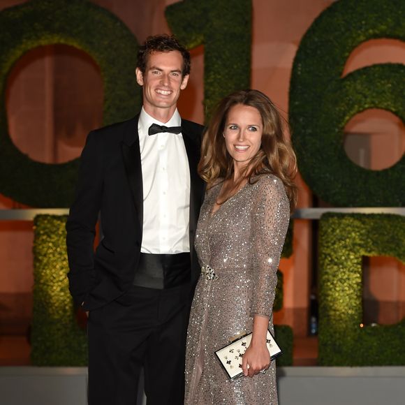 Andy Murray et sa femme Kim Sears lors du dîner de gala en l'honneur des vainqueurs du tournoi de Wimbledon 2016, Serena Williams et Andy Murray victorieux, au Guildhall à Londres le 10 juillet 2016.