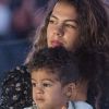 Exclusif - Noura El Shwekh, la femme de Jo-Wilfried Tsonga et leur fils Sugar ont assisté au match Jo-Wilfried Tsonga/Jan-Lennard Struff lord su Rolex Paris Masters à l'AccorHotels Arena à Paris le 31 octobre 2019.